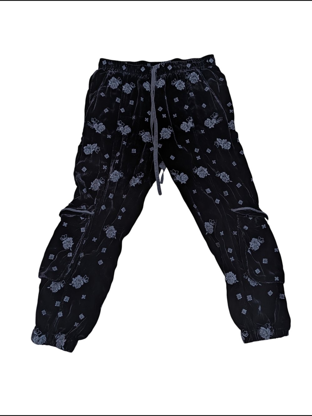 Johnny Was Velvet Burnout Pull On Joggers Cargo patch pockets Lounge Small